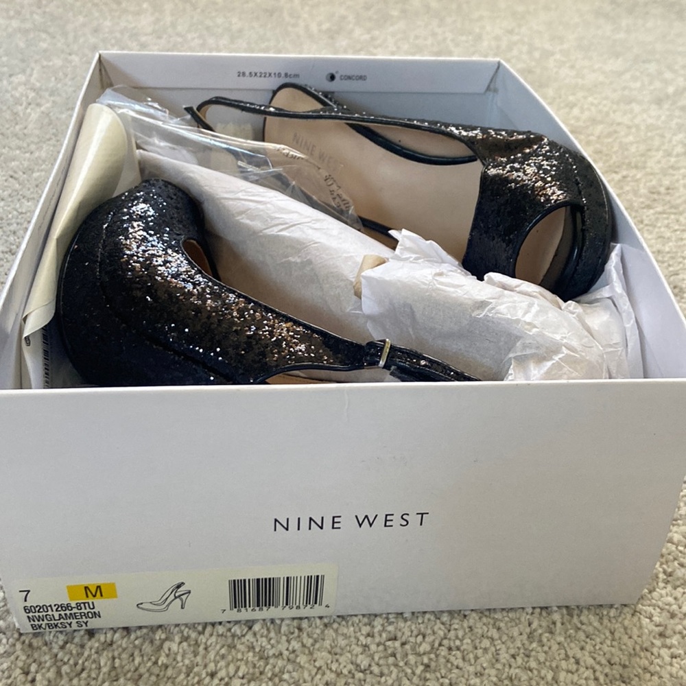 Black glitter heels. Worn 1 time.